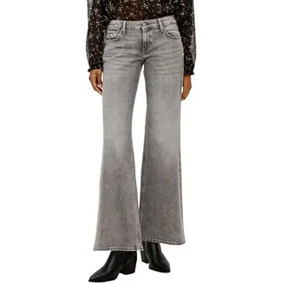 Bootcut-Jeans QS Gr. 38, Länge 32, grau (grey, black32) Damen Jeans Bootcut mit Wash-Optik