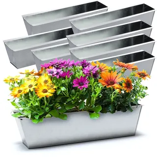 8x Zink Blumenkasten Pflanzkasten Balkon Kübel für Europaletten Einsatz 38cm