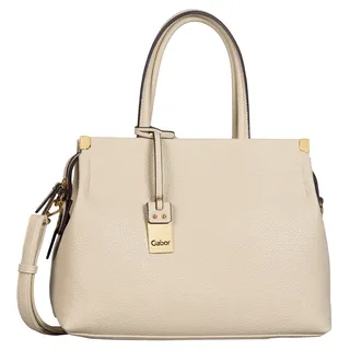 Shopper GABOR "Gela" Gr. B/H/T: 35 cm x 24 cm x 13,5 cm, beige Damen Taschen Handgepäck genarbtes Lederimitat mit schmückenden Metallecken, hochwertiges Logo