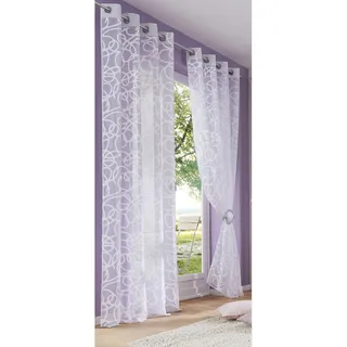 MY HOME Gardine »Tanaro«, (2 St.), 2-er Set, mit Schlingen-Motiv bedruckt, Polyester my home weiß