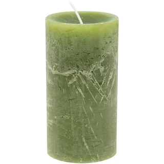 ZauberDeko Rustic Stumpenkerze Grün Tischdeko Adventskranz Brenndauer ± 60h Ø 7cm H 13cm