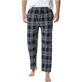 KIKI 2-in-1-Hose Herren Pyjamahose Lang kariert Loungehose Männer Schlafanzughose