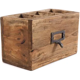 DESIGN DELIGHTS Stiftehalter-Box, Natur, Holz, 19x12x10 cm, Arbeitszimmer, Schreibtische