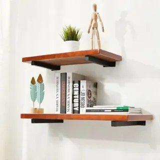 Supports Equerre Etagere 20 Cm, Equerre Industrielle Etagere Murale Fixation Invisible Supports Vintage Equerre Murale Equerre Metallique Bricolage Noir Avec Vis (2 Pi ̈ ̈ces)