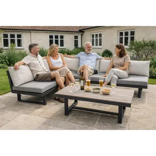 Green Spirit Gartenlounge-Set Piazza Loungeset grau