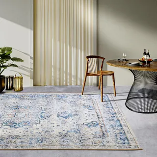 Villeroy & Boch Rene Outdoor-Teppich 120 x 180 cm Blau/Creme