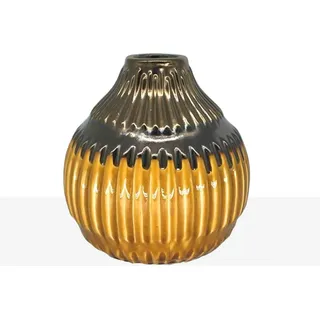 Senf Glasierte Keramikvase 21x21x21cm