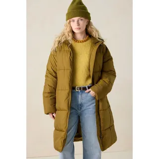 Langer Mantel In Puffer-Optik - Dunkelgrün - M