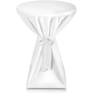 Beautissu Stehtischhusse Premium Weiß Ø 70 cm