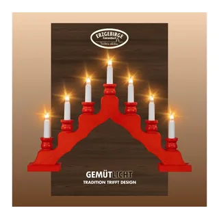 Weigla LED Lichterbogen Schwede, Made in Germany (1-tlg), 7-flammig rot