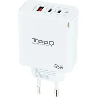 TooQ TQWC-GANQC2PD65WT, Wandladegerät 2xUSB-C/USB 2.0 65W Weiß