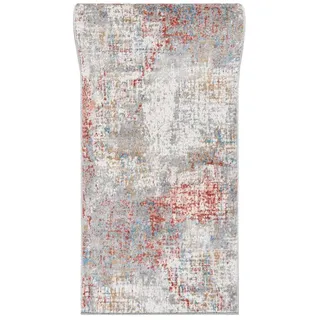 Mazovia Läufer Läufer FlurLäufer Modern für Vorzimmer Schlafzimmer - Abstrakt Muster, 60 x 400 cm, Kurzflor, Meterware grau 60 x 400 cm