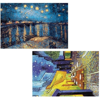 Baokuan 2set Mini Tube Pocket Puzzle Van Gogh Berühmte Gemälde Sternenhimmel Landschaft Kreative Dekompression Spielzeug Fotorahmen Geschenk Für Erwachsene/Kinder