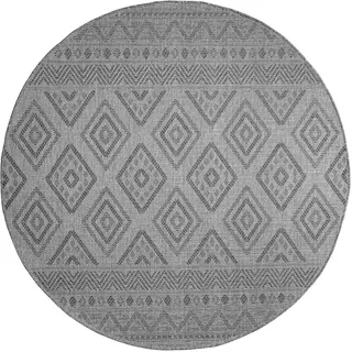 KADIMA DESIGN Rauten Kurzflorteppich Ø 80 cm Anthrazit