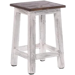 DESIGN DELIGHTS Hocker Madero 30 x 48 x 30 cm Weiß/Mehrfarbig