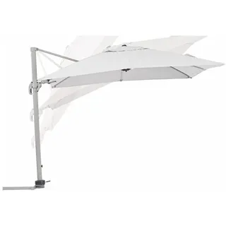 Ampelschirm Saragozza - Aluminium & Polyester-Stoff, Grau, 3x3 m