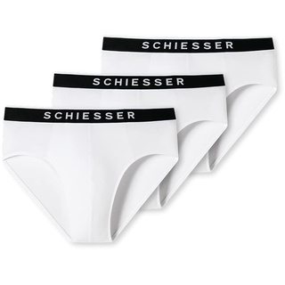 SCHIESSER Herren 3 PACK Slips Bio Baumwolle Multipack - 95/5 Organic Cotton Webgummibund (179570)