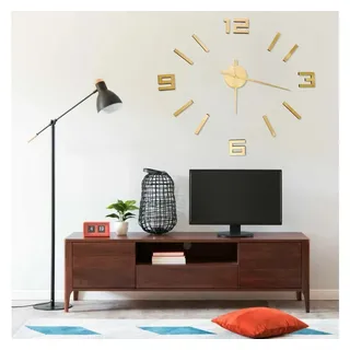 vidaXL 3D-Wanduhr 100,0 cm NA gold