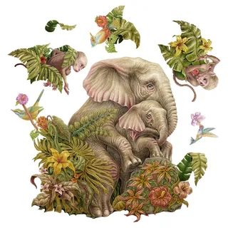 WANDAUFKLEBER 60x75cm - Tropische Blätter