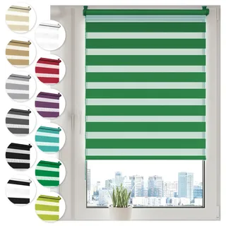 Sonello Doppelrollo Klemmfix ohne Bohren 35 cm x 130cm Grün Fensterrollo