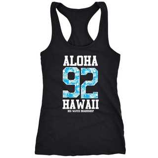 Neverless Tanktop Damen Tanktop Tank Top Aloha Hawaii Summer Palm Leafs Sommer Tropical Shirt Neverless® schwarz XL