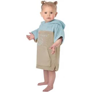 normani Badeponcho Kinder Badeponcho 0-2 Jahre Puwai, Bio-Baumwolle, Kapuze, Schlupf, Badeponcho aus 100 % Bio-Baumwolle blau