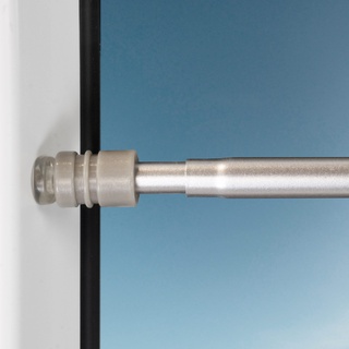 Deco4Me Gardinenstange zum Klemmen (Silber, 40-60 cm - 1 Stück) ausziehbare Klemmstange für Gardinen & Scheibengardinen - einfache Montage am Fensterrahmen, ohne Bohren & Kleben - max. Tragkraft 2 kg
