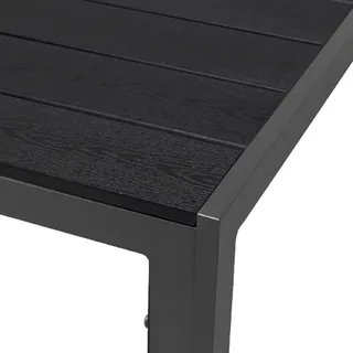 INDA-EXCLUSIV Gartentisch 160 x 90 x 74 cm Anthrazit/Schwarz