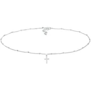 Elli Halskette Choker Kugelkette Kreuz Glaube 925 Silber