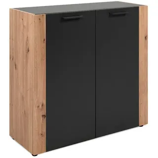 CaliCosy Kommode 89 x 85 x 34,5 cm Anthrazit / Eiche Artisan