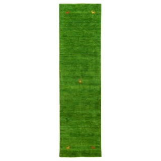 Morgenland Gabbeh Teppich - Indus - Sahara - grün - 300 x 80 cm - läufer