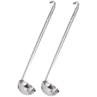INOOMP Edelstahl Schöpfkelle Set 2 Stück Mit Langen Griff Suppenkelle | Langer Griff, Glatte Oberfläche, Für Haushalt, Buffet, Party Und Restaurant, 2 Stück