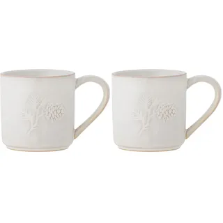 Bloomingville Winter Tasse, Natur, Steingut, T8,5xH8,5 cm, 300 ml (Packung mit 2)