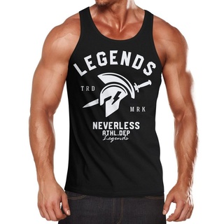 Neverless Tanktop Cooles Herren Tank-Top Gladiator Sparta Gym Athletics Sport Fitness Muskelshirt Muscle Shirt Neverless® mit Print schwarz M