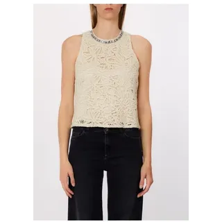 Liu Jo Spitzentop - Top Damen - Häkeltop - sommerliches Oberteil - elegant - Beige beige XS