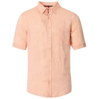 CASAMODA Kurzarmhemd CASAMODA Leinenhemd Kurzarm uni orange XXL