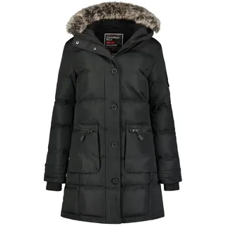 Canadian Peak Axelus_Lady - Women's Comfortable Autumn Winter Warm Mid Thick Parka - Fine Coat Fake Fur Hood - Windbreaker Jacket - Elegant Women (Black M) - M