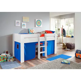 RELITA Hochbett Andi 90 x 200 cm Buche lackiert blau