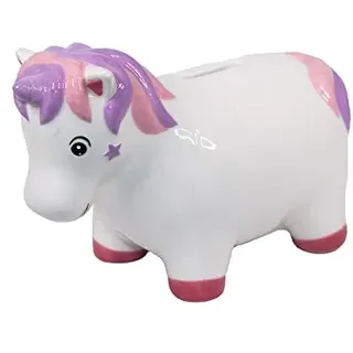 Crockery Critters Spardose - Einhorn von Deluxebase. Niedliche Sparkasse in Tierform für Kinder und Erwachsene
