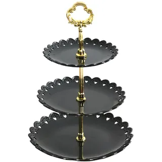 Dreistöckige, Blütenblattförmige Tortenetagere, Abnehmbare Dekorative Obstschale Für Gebäck, Cupcakes, Snacks, Hochzeiten Und Partys, Schwarze Farbe Für Zuhause.