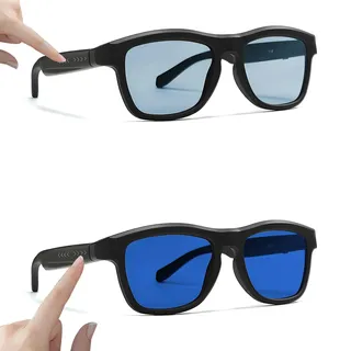 Intelligente Sonnenbrille für Herren Damen Kopfhörer Kabellos Bluetooth Smart Wireless Headphone AI Sunglasses Sonnen Brille mit Mikrofon Lautsprecher Farbwechselnden Polarisierten Brillengläsern