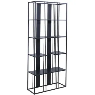 Mendler HWC-P12 Bücherschrank 180 x 80 x 31 cm Schwarz