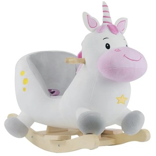 BIECO Schaukelpferd »Bieco Plüsch Schaukeltier Einhorn, 60 cm Kinder Schaukelstuhl mit Sicherheitsgurt Baby Schaukel Schaukel Kleinkind Schaukeltier Baby Baby Schaukelwippe ab 9 Monate Schaukelpferd Holz«