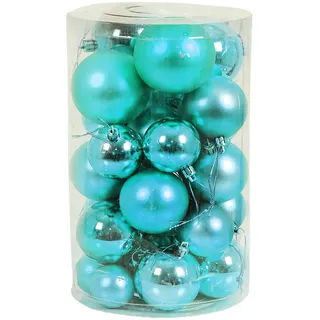 FineHome 30 Stück Weihnachtskugeln Schmuckkugeln Petrol Weihnachtsbaumkugeln Baumschmuck Ø 4/5/6/7cm türkis Christbaumkugeln