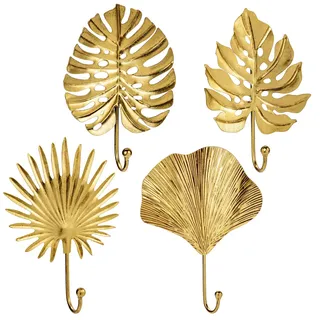 Oairse 4PCS Dekorative Garderobenhaken Gold Kleiderhaken Vintage Wandhaken Garderobe für Jacken, Schals, Taschen, Rucksäcke, Handtücher und Mehr, Retro Shabby Chic Landhausstil