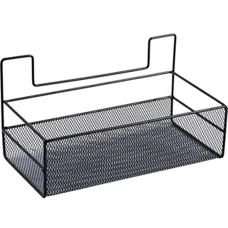 SEWOART Wandkorb Ohne Bohren 14.17X5.91X5.91In Schwarzer Drahtkorb Hängeregal Für Küche Und Badezimmer Vielseitiger Lagerkorb Organizer Für Wohnzimmer Und Bad
