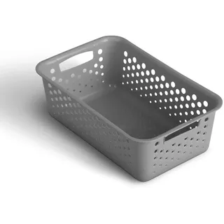 ProHome Aufbewahrungskorb 2L mit Griffen 25 x 16 x 8 cm schwarz
