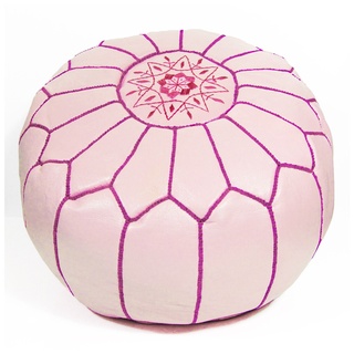 Leder Sitzhocker orientalische Sitzkissen Pouf Pouffe Ottoman kissen rosa lila
