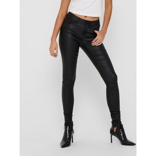 ONLY Lederimitathose Skinny Fit Jeans PU Kunstleder Hose Mid Rise Pants Trousers ONLANNE 4874 in Schwarz schwarz XS / 32L