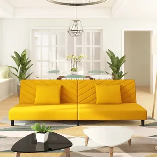 CLORIS Schlafsofa 2-Sitzer - mit 2 Kissen - Gelb Samt - Ecksofas LL0000256341 - Gelb